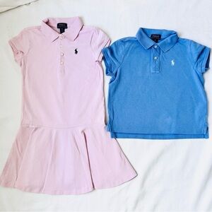 Ralph Lauren kids stretch mesh school polo Dress and polo collar shirt 7